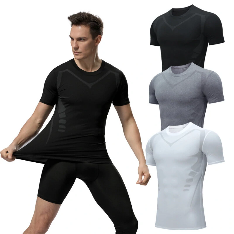 TENGOO Tight Sports Shirt Shaping Shirts Quick Drying Polyester Multifunctional Comfortable T-Shirts for Running Hiking Fashing Body Building Workout (image for) TENGOO Tight Sports Shirt Shaping Shirts Quick Drying Polyester Multifunctional Comfortable T-Shirts for Running Hiking Fashing Body Building Workout
